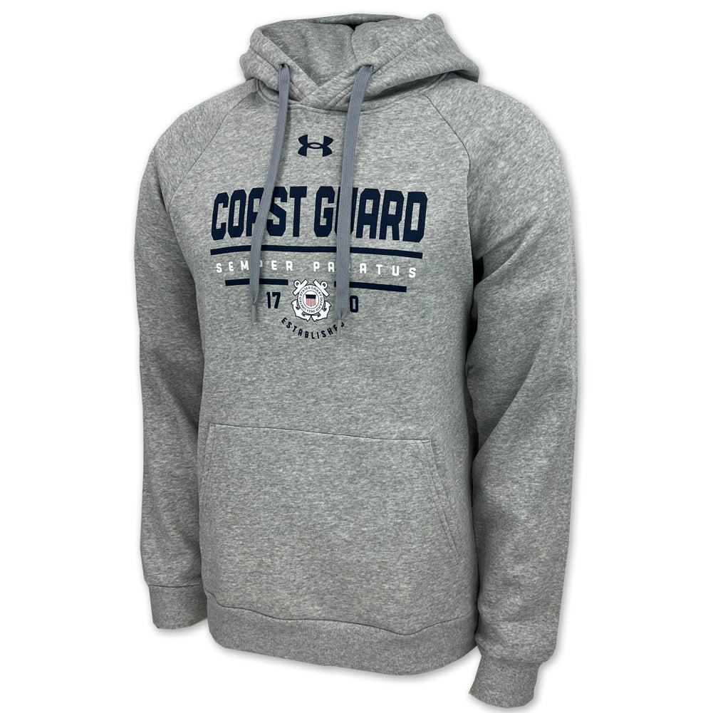 Coast Guard Under Armour Semper Paratus All Day Fleece Hood Heather