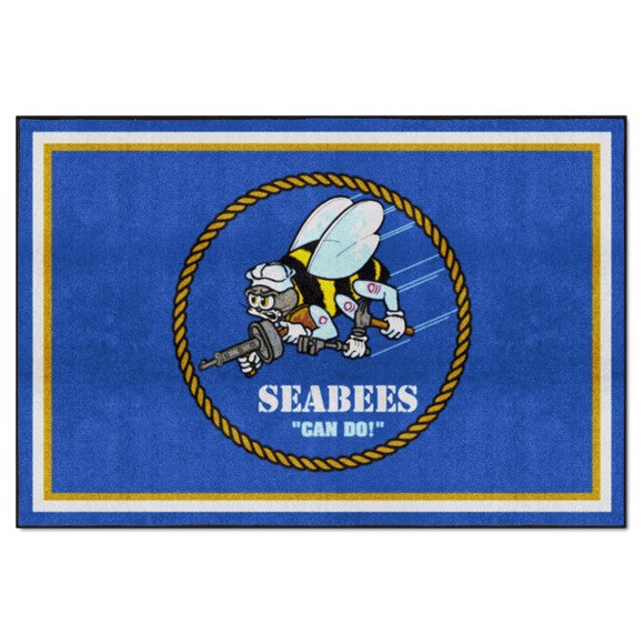 U.S. Navy - SEABEES 5' X 8' Plush Rug