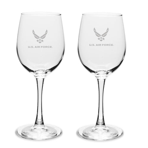 Air Force Wings Set of Two 12oz Wine Glasses with Stem*