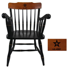 Load image into Gallery viewer, Army Star Wooden Captain Chair (Black with Cherry Crown)*