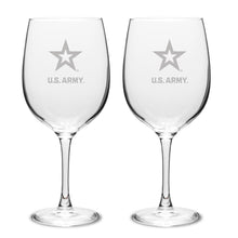 Load image into Gallery viewer, Army Star Set of Two 19oz Wine Glasses with Stem*