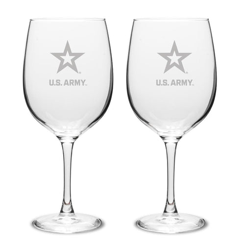 Army Star Set of Two 19oz Wine Glasses with Stem*