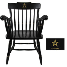 Load image into Gallery viewer, Army Star Wooden Captain Chair (All Black)*