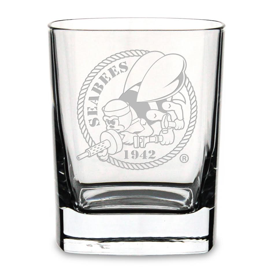 Seabees Square 11.75oz Double Old Fashion Glass