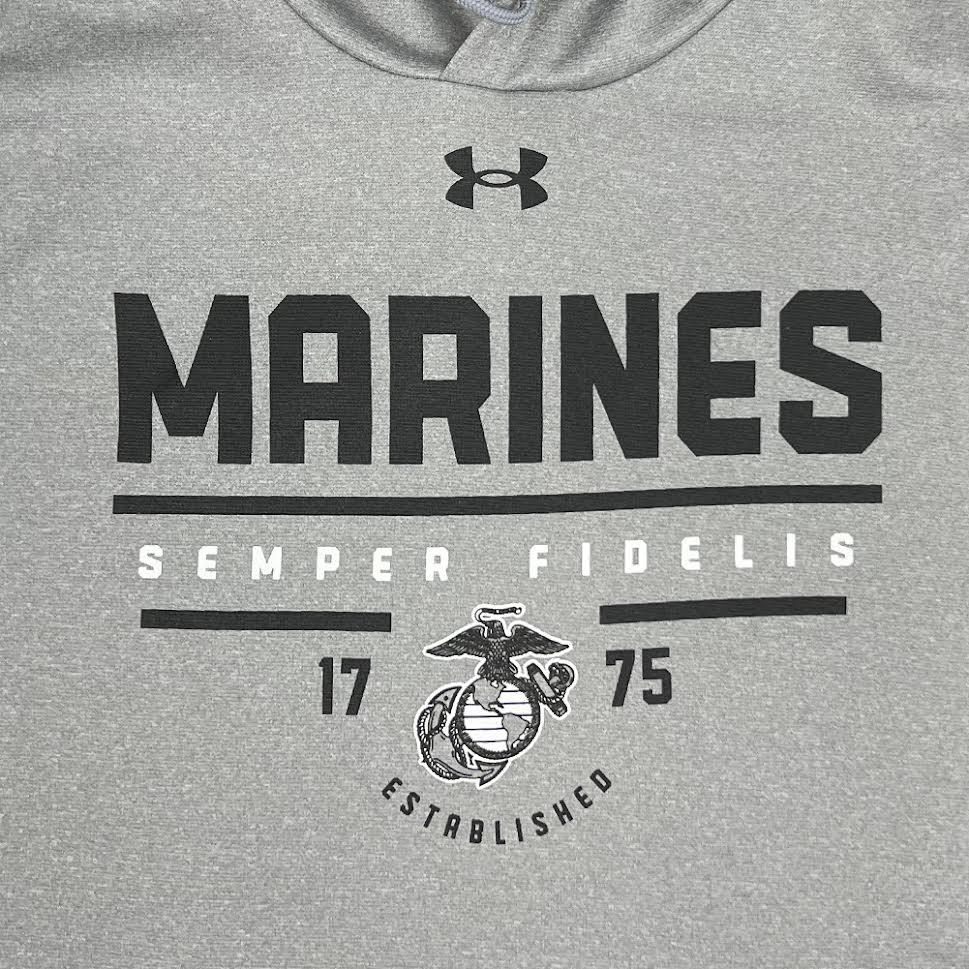 Marines Under Armour Semper Fi Armour Fleece Hood (Heather)