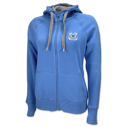 Coast Guard Ladies Victory Full Zip Hood (Columbia Blue)