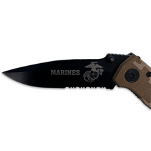 Load image into Gallery viewer, Marines Folding Lock Back Knife (Brown Camo)