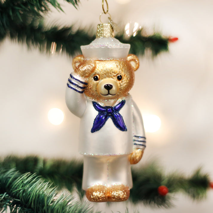 Navy Sailor Bear Ornament