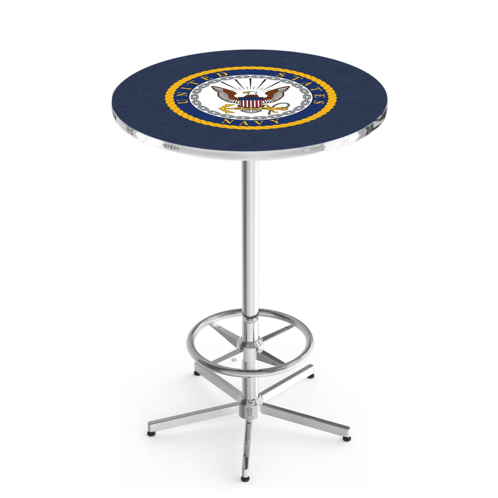 Navy Eagle Pub Table with Foot Rest