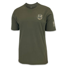 Load image into Gallery viewer, Army Under Armour Freedom By Land Skull T-Shirt (OD Green)