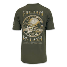 Load image into Gallery viewer, Army Under Armour Freedom By Land Skull T-Shirt (OD Green)