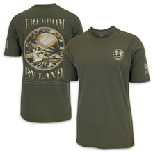 Load image into Gallery viewer, Army Under Armour Freedom By Land Skull T-Shirt (OD Green)