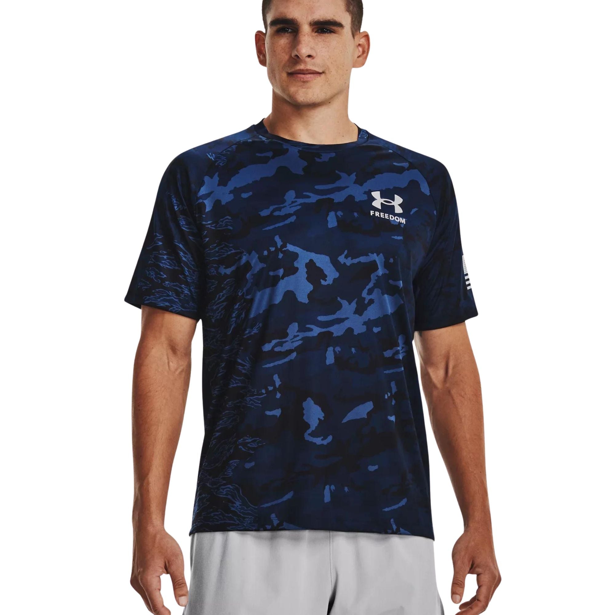 Under Armour Freedom Tech SS Camo T-Shirt (Navy), MD