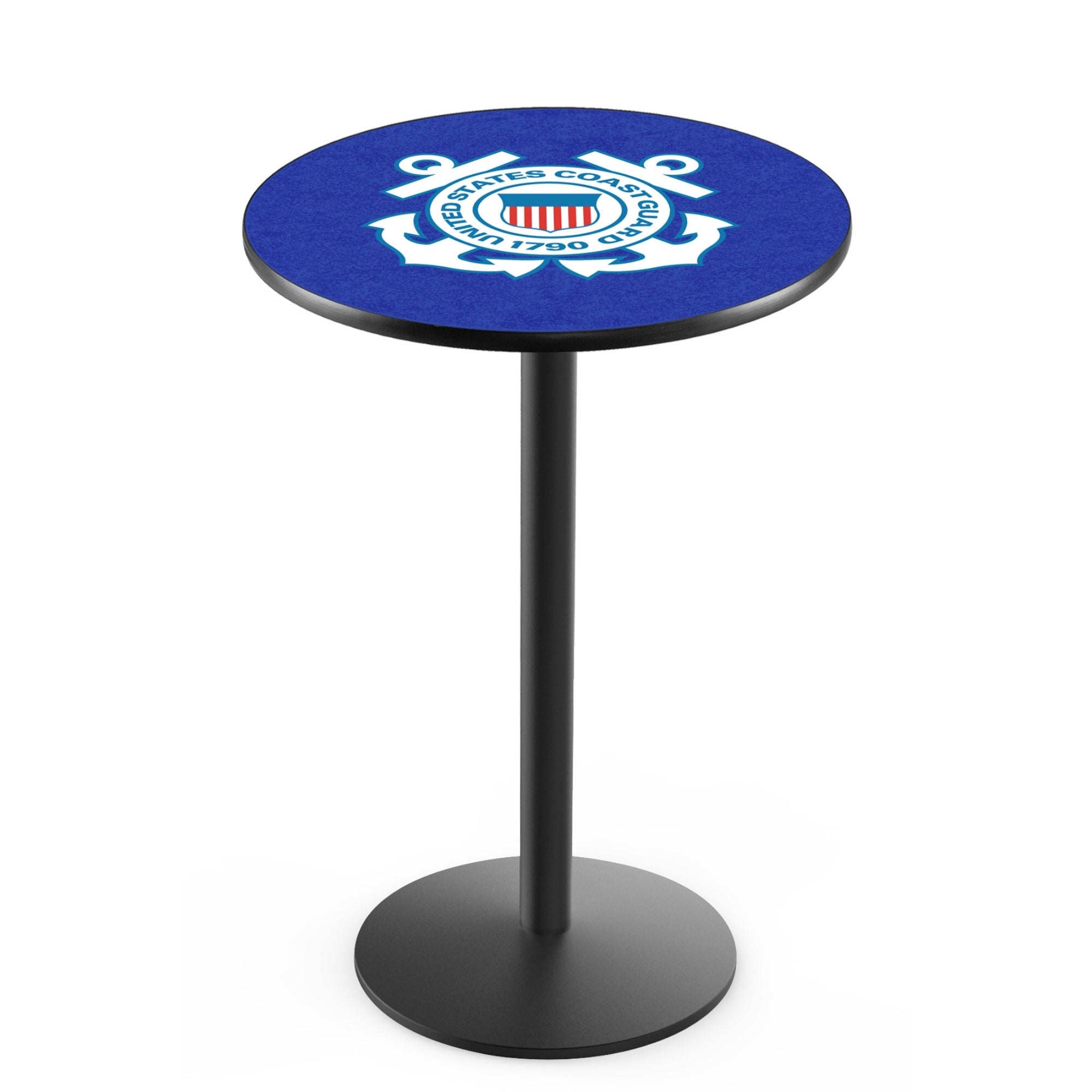 Coast Guard Seal Pub Table with Round Base