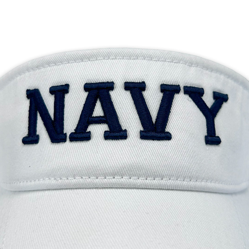 Navy Twill Visor (White)