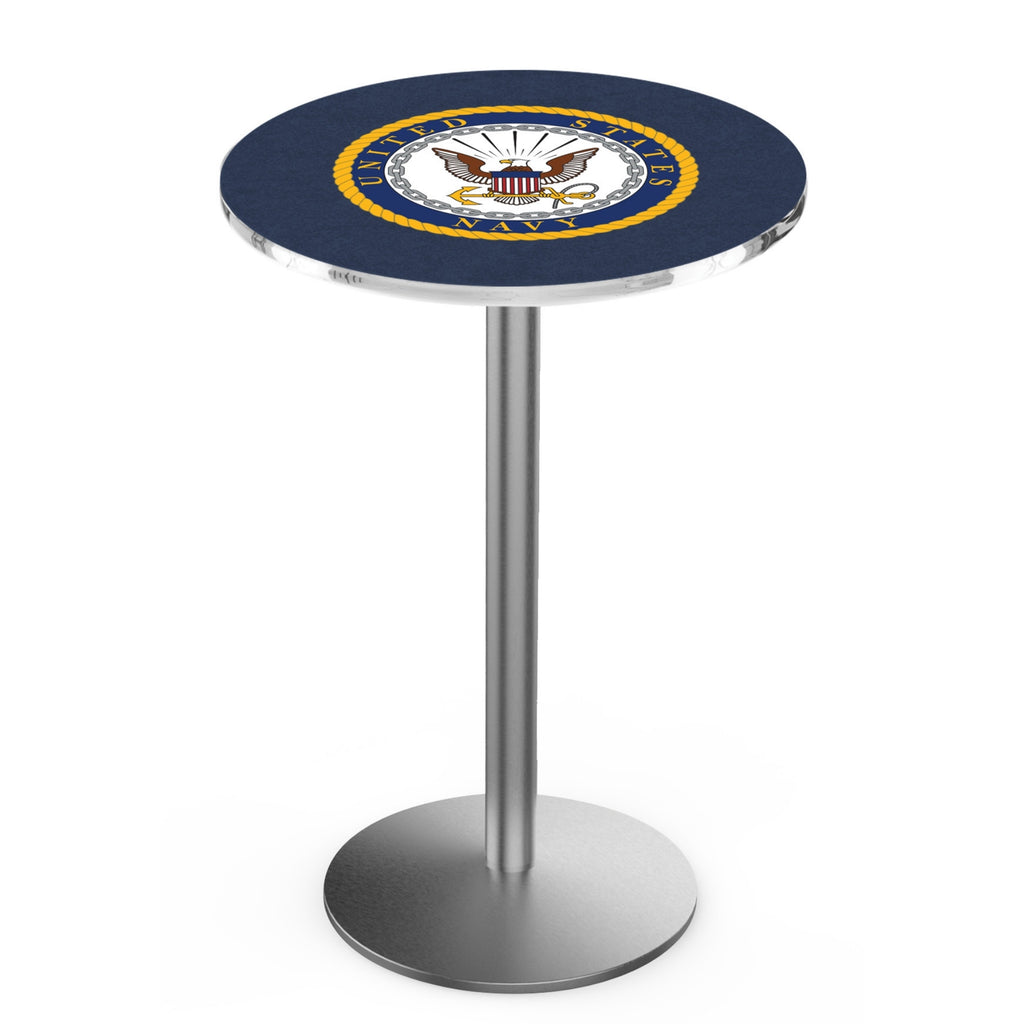 Navy Eagle Pub Table with Round Base