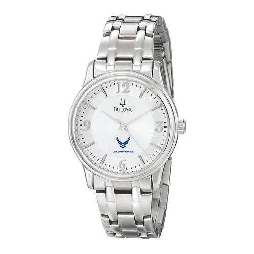 Air Force Wings Men's Bulova Stainless Steel Bracelet Watch (Silver)*