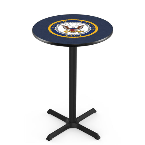 Navy Eagle Pub Table with X-Style Base (Black)