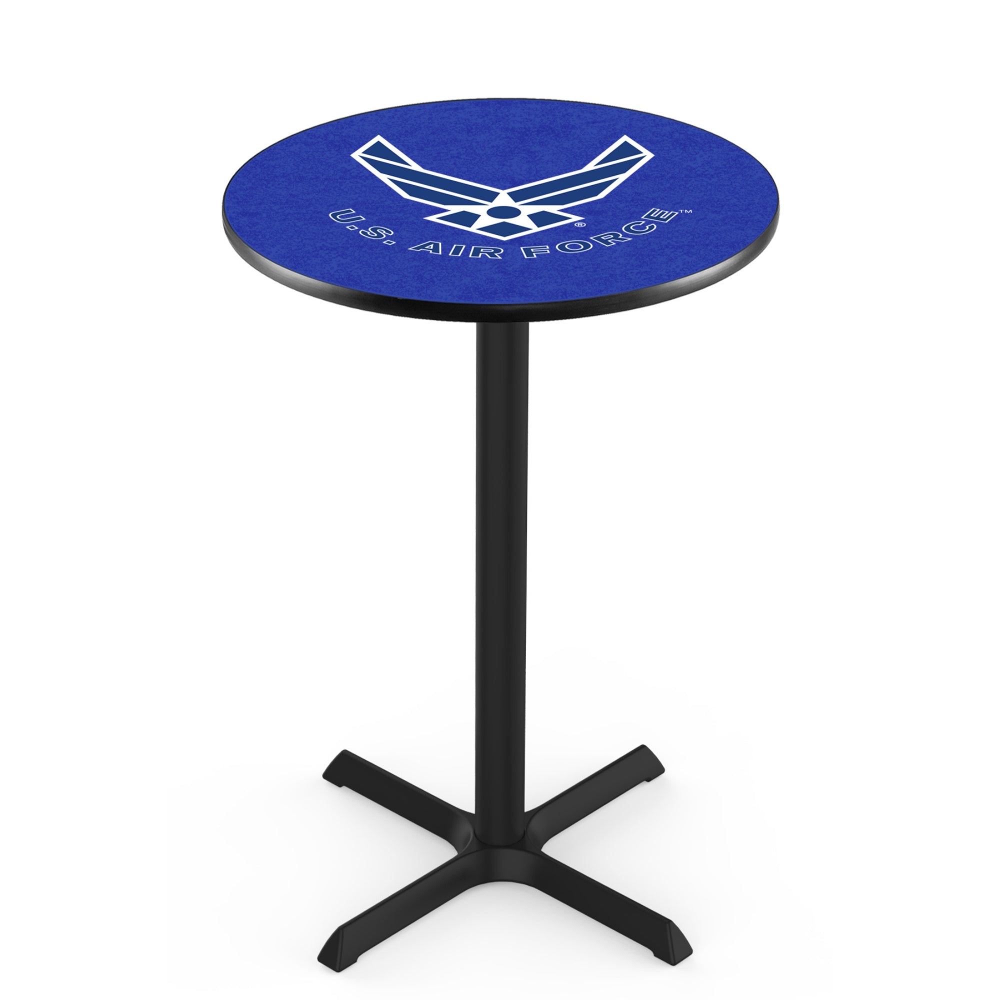 Air Force Wings Pub Table with X-Style Base (Black)