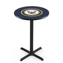 Load image into Gallery viewer, Navy Eagle Pub Table with X-Style Base (Black)*