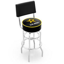 Load image into Gallery viewer, Army Star Stool with Back (Chrome Finish)*