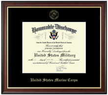 Load image into Gallery viewer, United States Marine Corps Honorable Discharge Certificate Frame (Horizontal)*