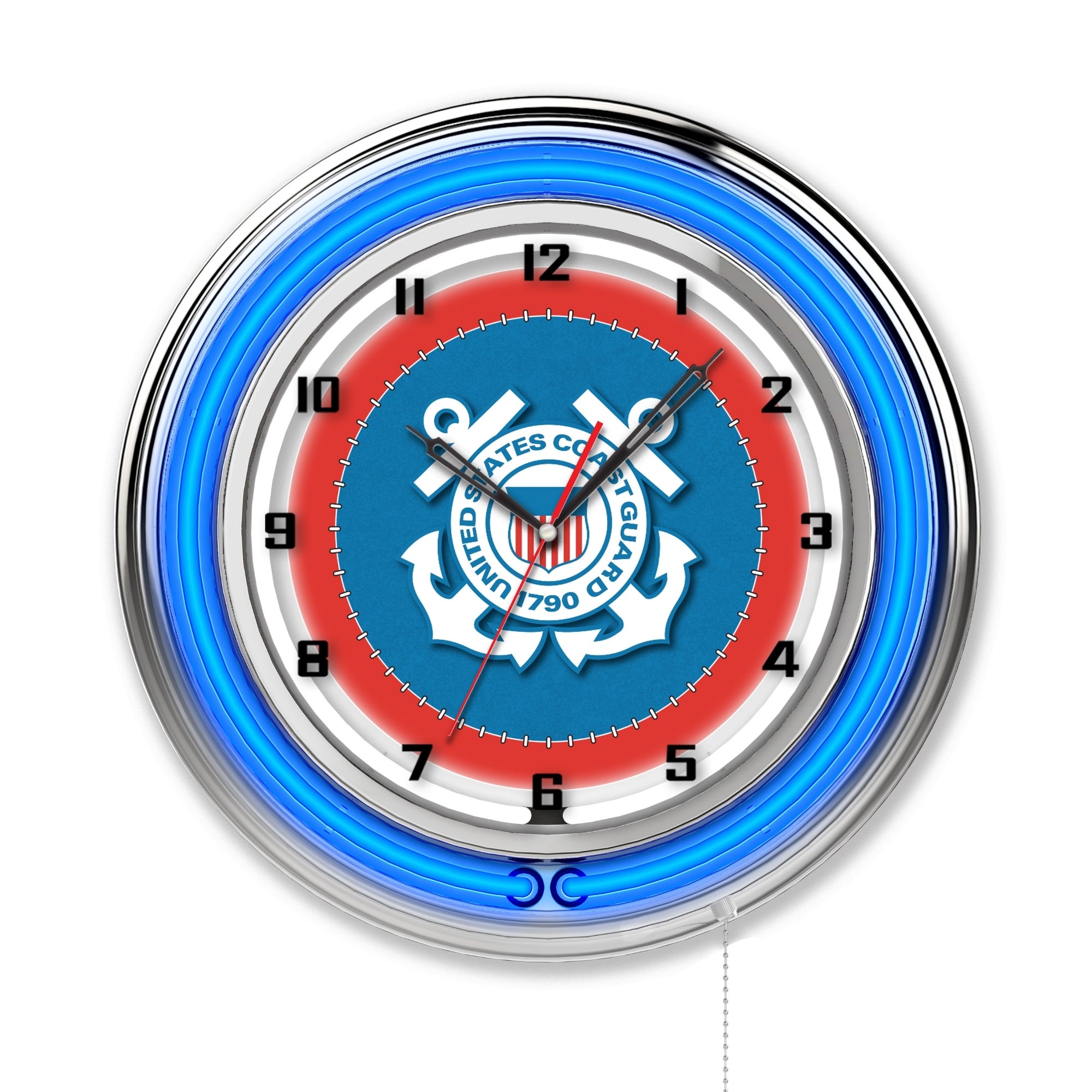 Coast Guard 19" Double Neon Wall Clock