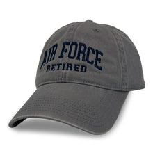 Load image into Gallery viewer, Air Force Retired Relaxed Twill Hat (Grey)