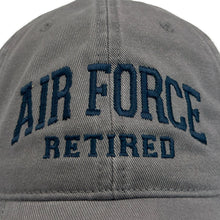 Load image into Gallery viewer, Air Force Retired Relaxed Twill Hat (Grey)