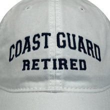 Load image into Gallery viewer, Coast Guard Retired Relaxed Twill Hat (White)