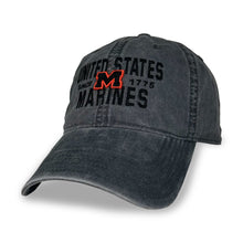 Load image into Gallery viewer, United States Marines Lightweight Relaxed Twill Hat (Washed Black)