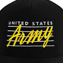 Load image into Gallery viewer, United States Army Cosmic Script Cut Above Hat (Black)