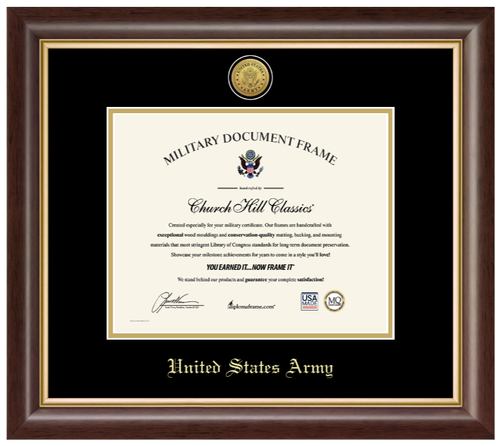 United States Army Gold Engraved Hampshire Certificate Frame (Horizontal)*