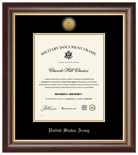 United States Army Gold Engraved Hampshire Certificate Frame (Vertical)*