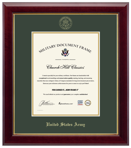 United States Army Gold Embossed Gallery Certificate Frame (Vertical)*