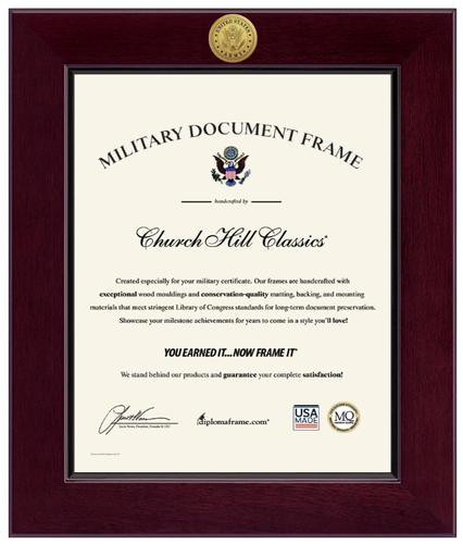 United States Army Century Gold Engraved Certificate Frame (Vertical)*