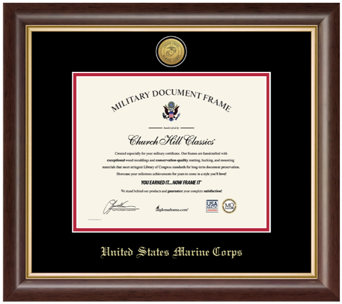 United States Marine Corps Gold Engraved Hampshire Certificate Frame (Horizontal)*