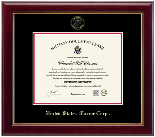 United States Marine Corps Gold Embossed Gallery Certificate Frame (Horizontal)*