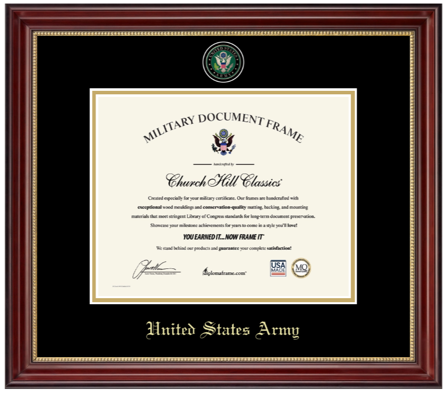 United States Army Masterpiece Medallion Certificate Frame (Horizontal)*