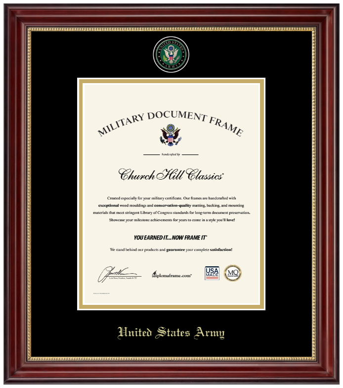 United States Army Masterpiece Medallion Certificate Frame (Vertical)*