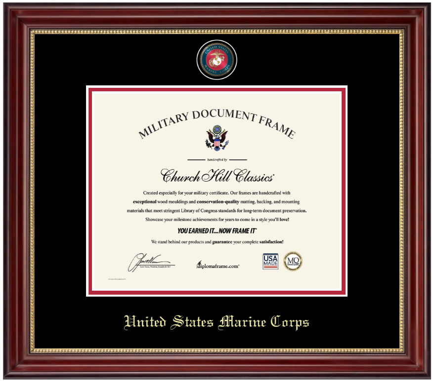 United States Marine Corps Masterpiece Medallion Certificate Frame (Horizontal)*