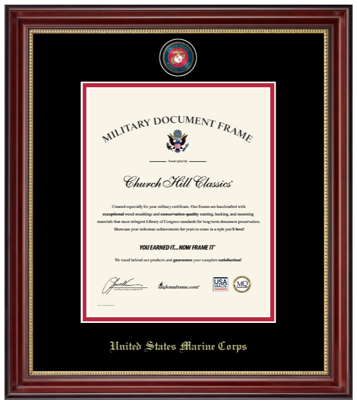 United States Marine Corps Masterpiece Medallion Certificate Frame (Vertical)*