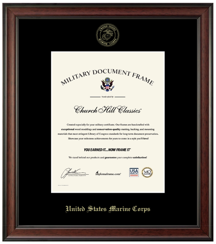 United States Marine Corps Gold Embossed Studio Certificate Frame (Vertical)*