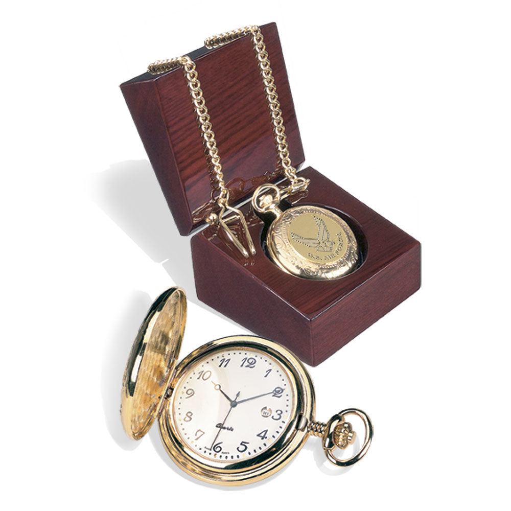 Air Force Wings Gold Plated Pocket Watch*