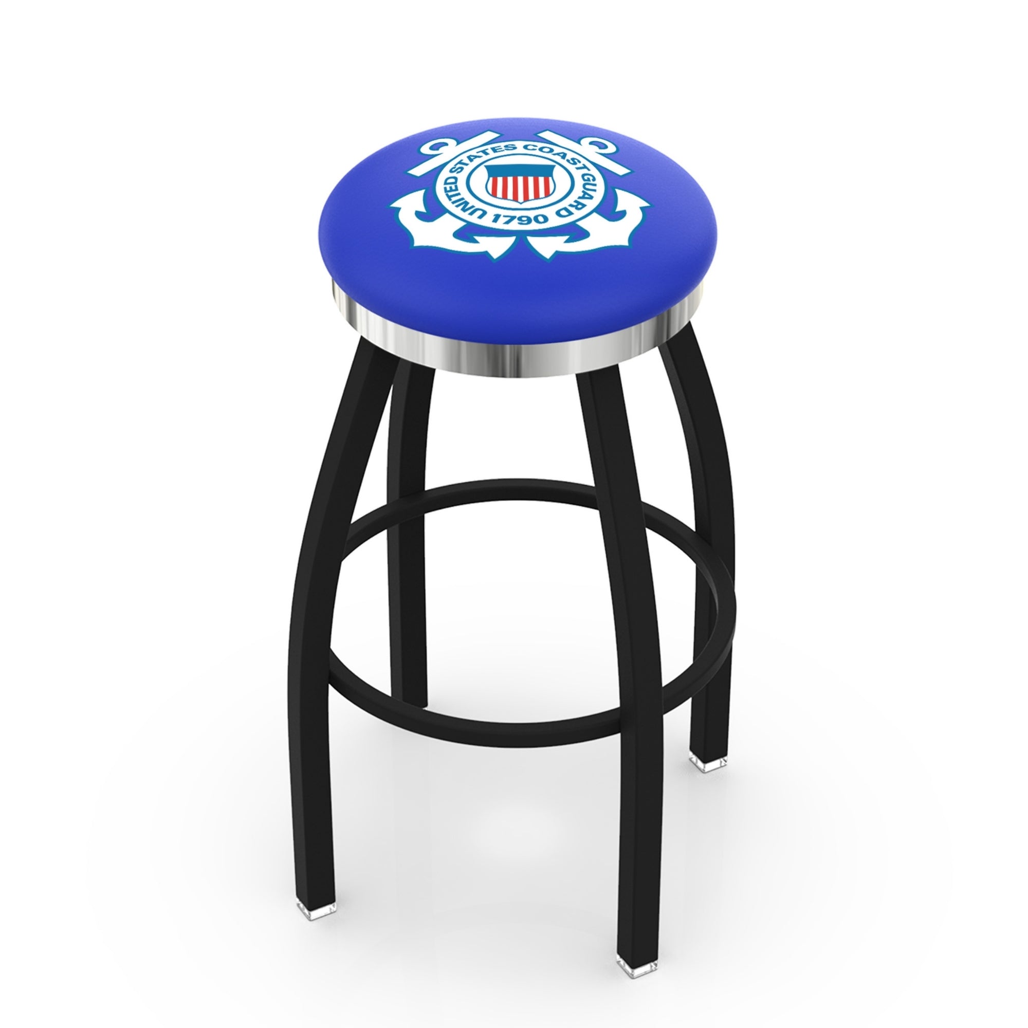 Coast Guard Seal Swivel Stool (Black Finish)*