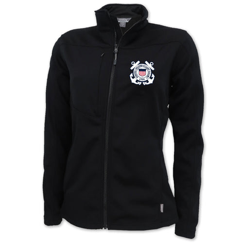 Coast Guard Seal Ladies Flash Performance Knit Jacket (Black)