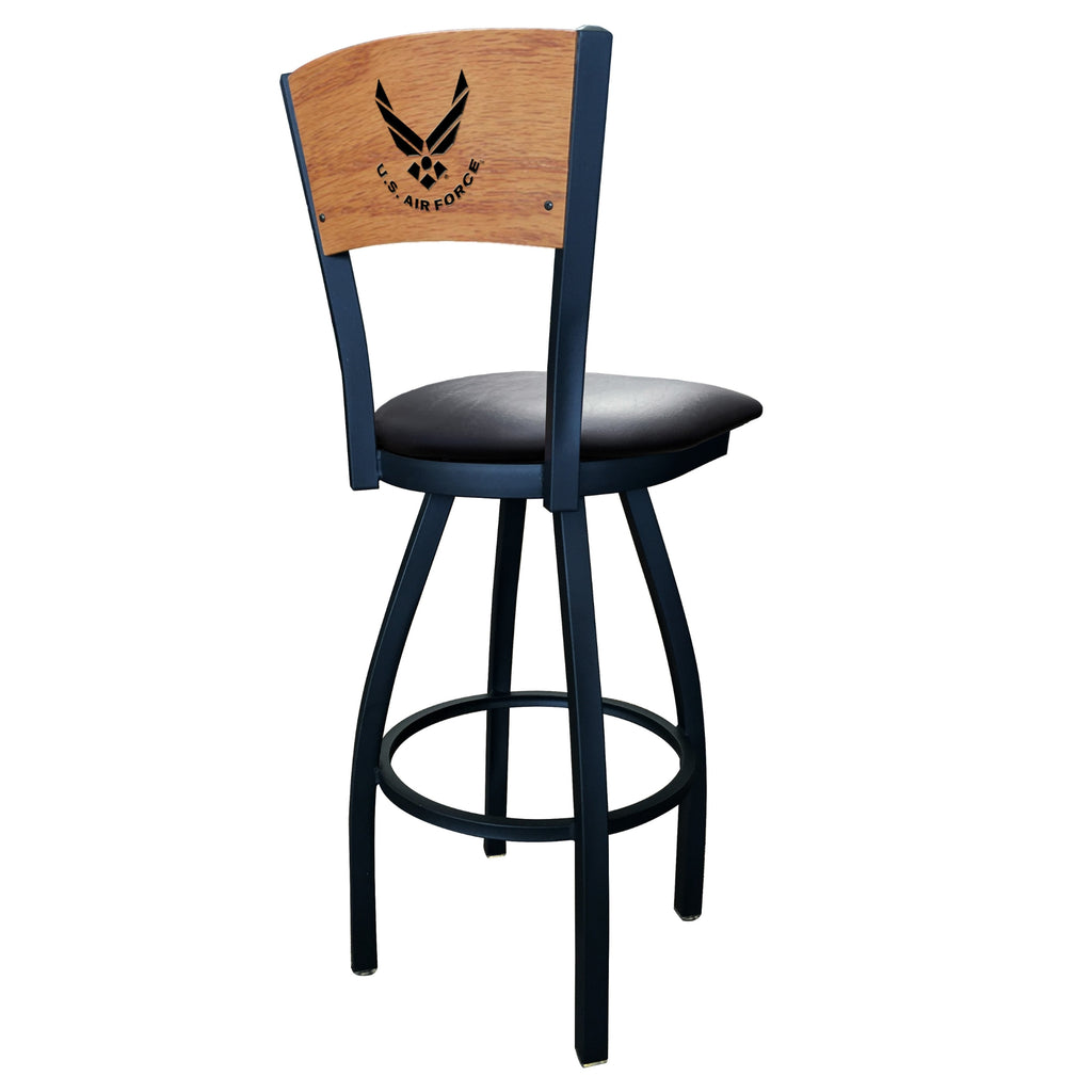 Air Force Wings Swivel Stool with Laser Engraved Back