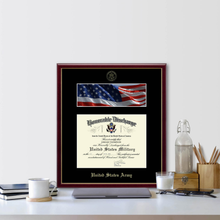 Load image into Gallery viewer, United State Army Photo and Honorable Discharge Certificate Frame (Horizontal)*