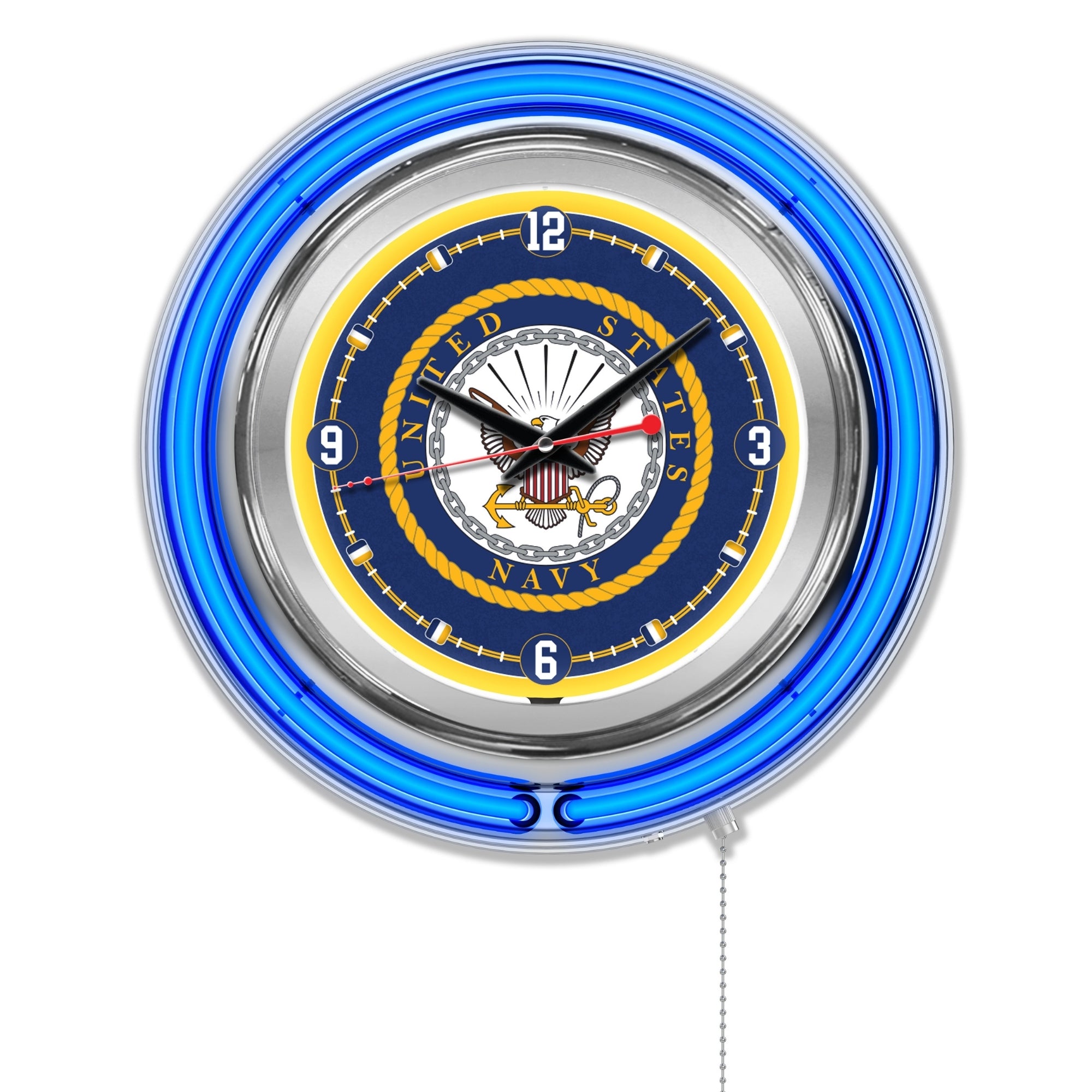 United States Navy 15" Double Neon Wall Clock