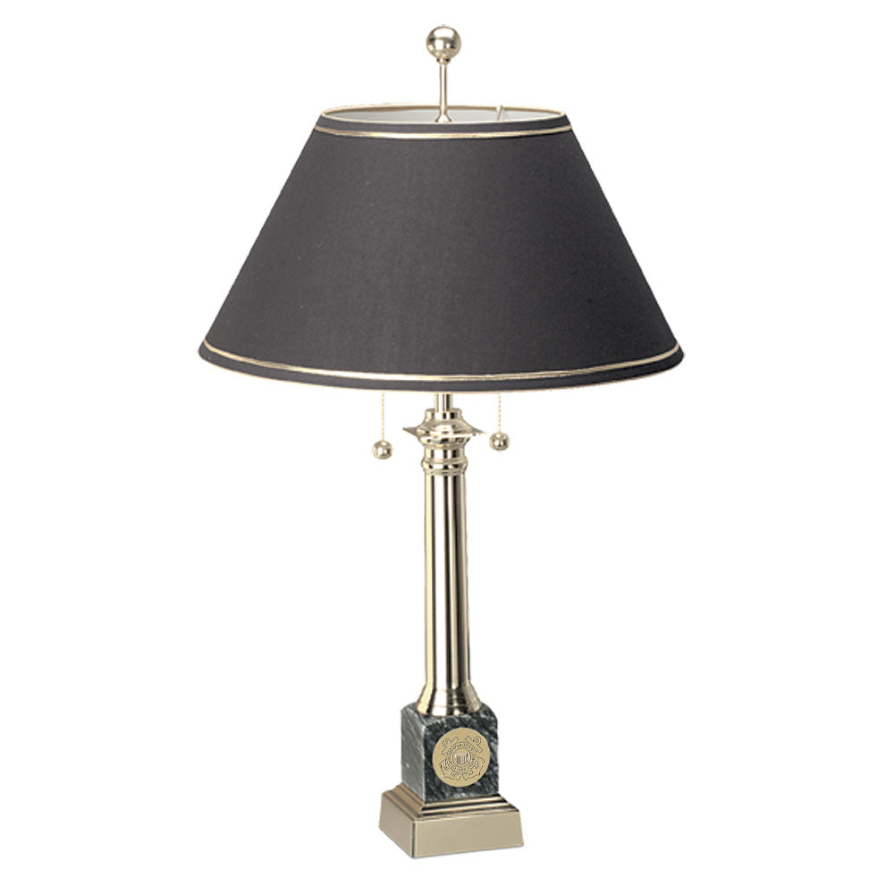 Coast Guard Seal Alumni Brass Table Lamp (Black Marble)*